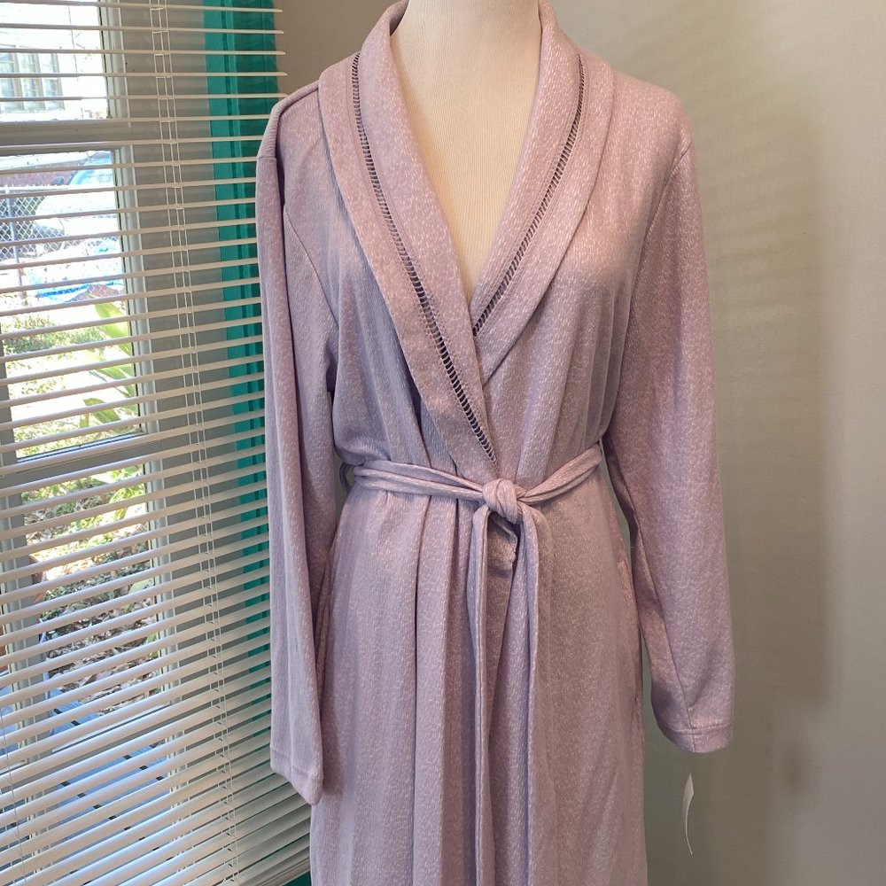 NWT Charter Club Intimates Lavender Sky Short robe Large wrap front light weight